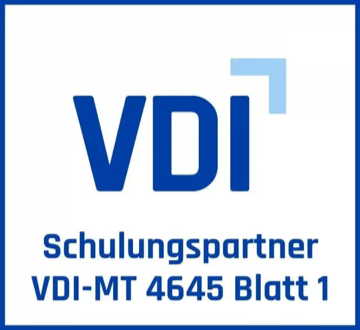 Siegel des VDI: Schulungspartner VDI-MT 4645 Blatt 1